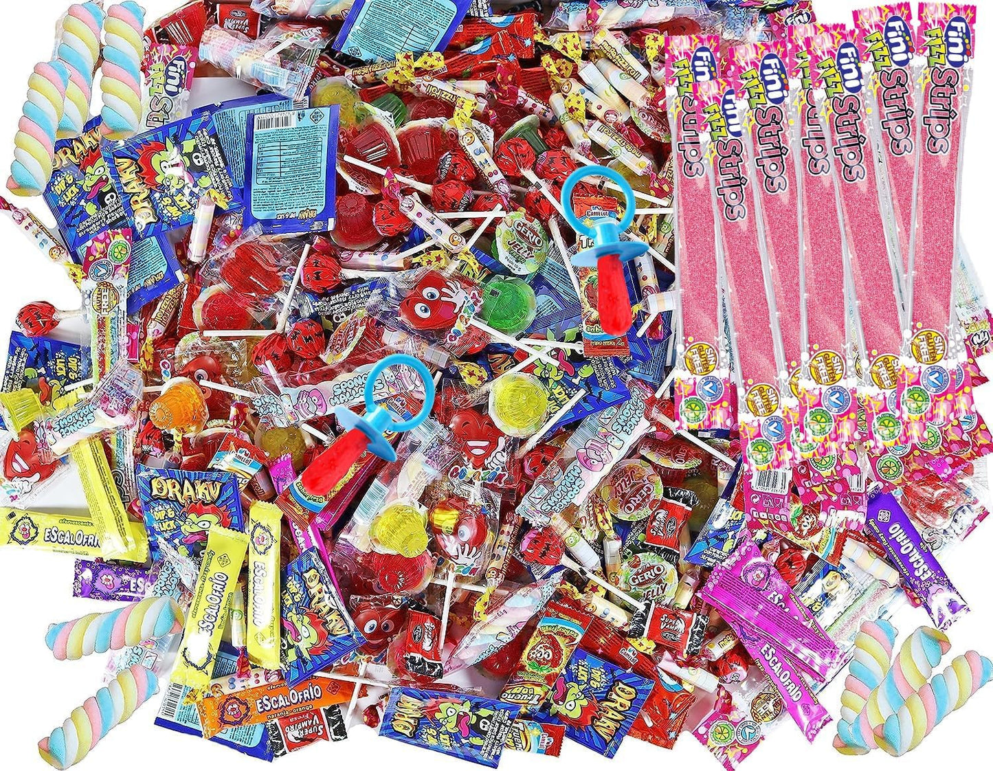 WikiMark Mega Pack 300 Chuches, Golosinas y Caramelos - Sin Alérgenos. para Fiestas de Cumpleaños Infantiles, Navidad, Halloween, Relleno Piñatas - Sin Gluten y Sin Leche.