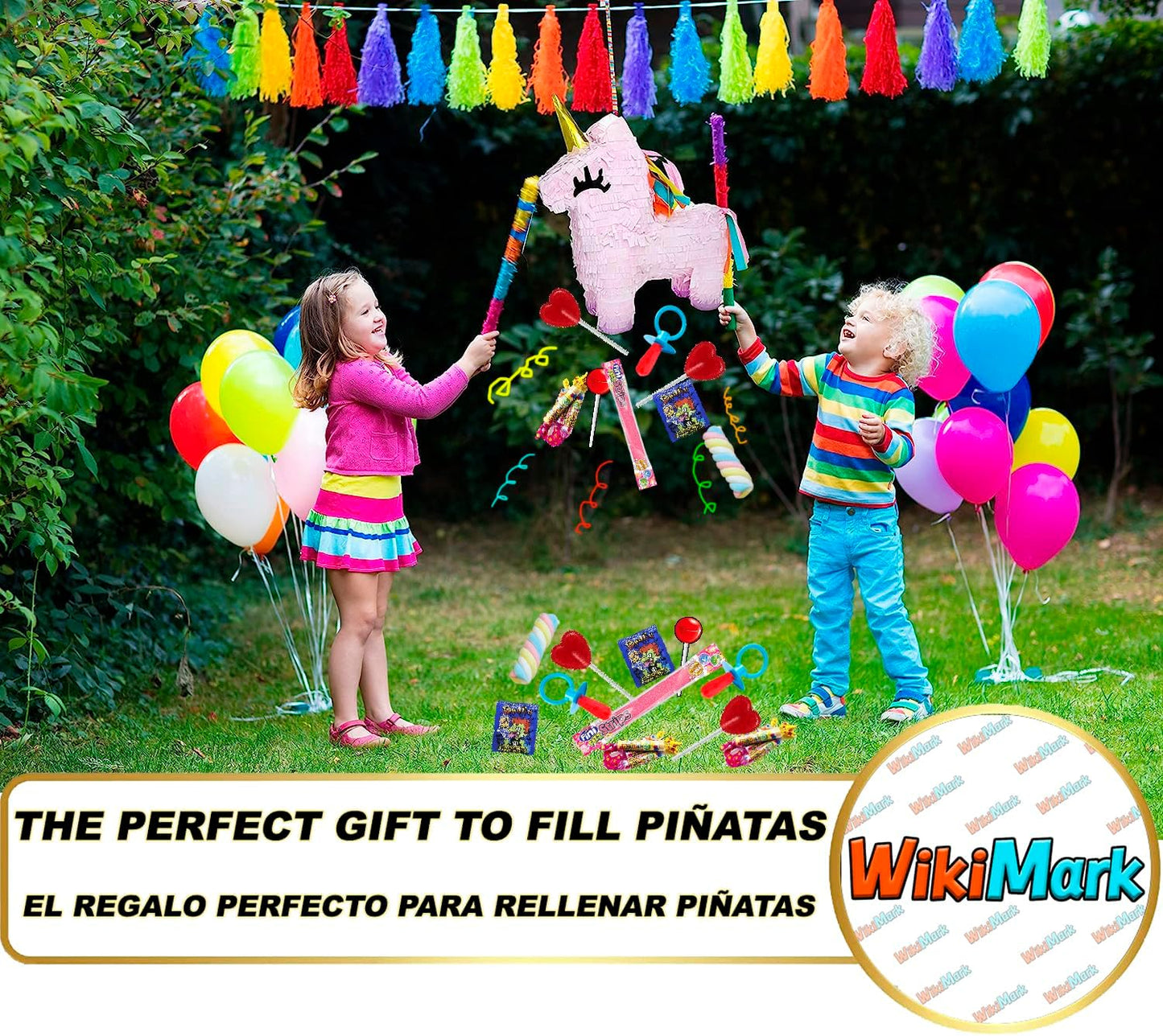 Mega Box 110 Chuches Relleno de Piñata Sin Ningún Alérgeno, Golosinas y Caramelos - Perfecto Para Cumpleaños, Fiestas, Navidad, Halloween. Sin Gluten y Sin Leche. Incluye Lenguas de Fresa.