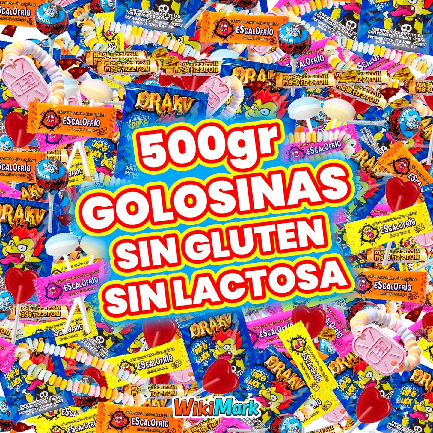 Mega Pack Bolsa 500 gr Chuches Cumpleaños. Chucherias Relleno Piñata. Sin Alérgenos. Bolsa Golosinas Cumpleaños. Pack Caramelos. Relleno Piñatas de Cumples Infantil. 75 Chuches Aprox. WikiMark
