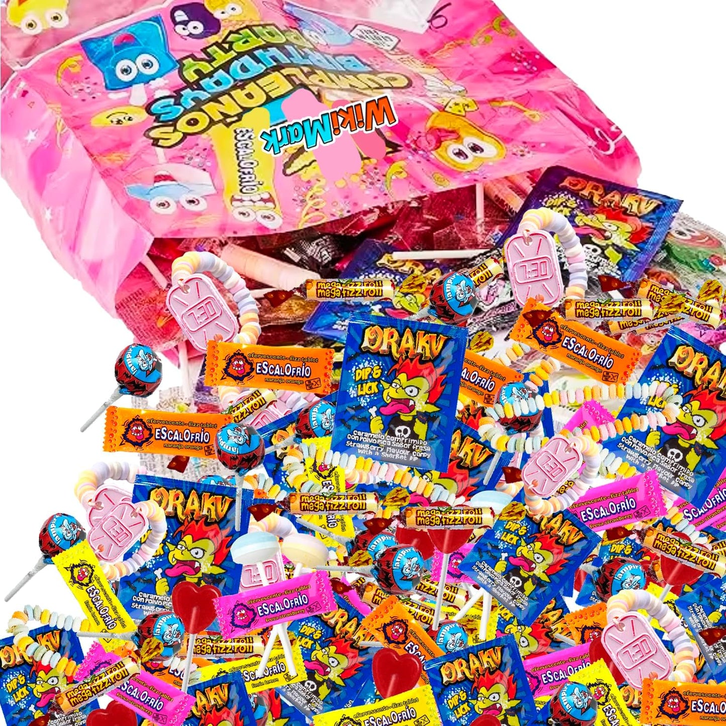 Mega Pack Bolsa 500 gr Chuches Cumpleaños. Chucherias Relleno Piñata. Sin Alérgenos. Bolsa Golosinas Cumpleaños. Pack Caramelos. Relleno Piñatas de Cumples Infantil. 75 Chuches Aprox. WikiMark