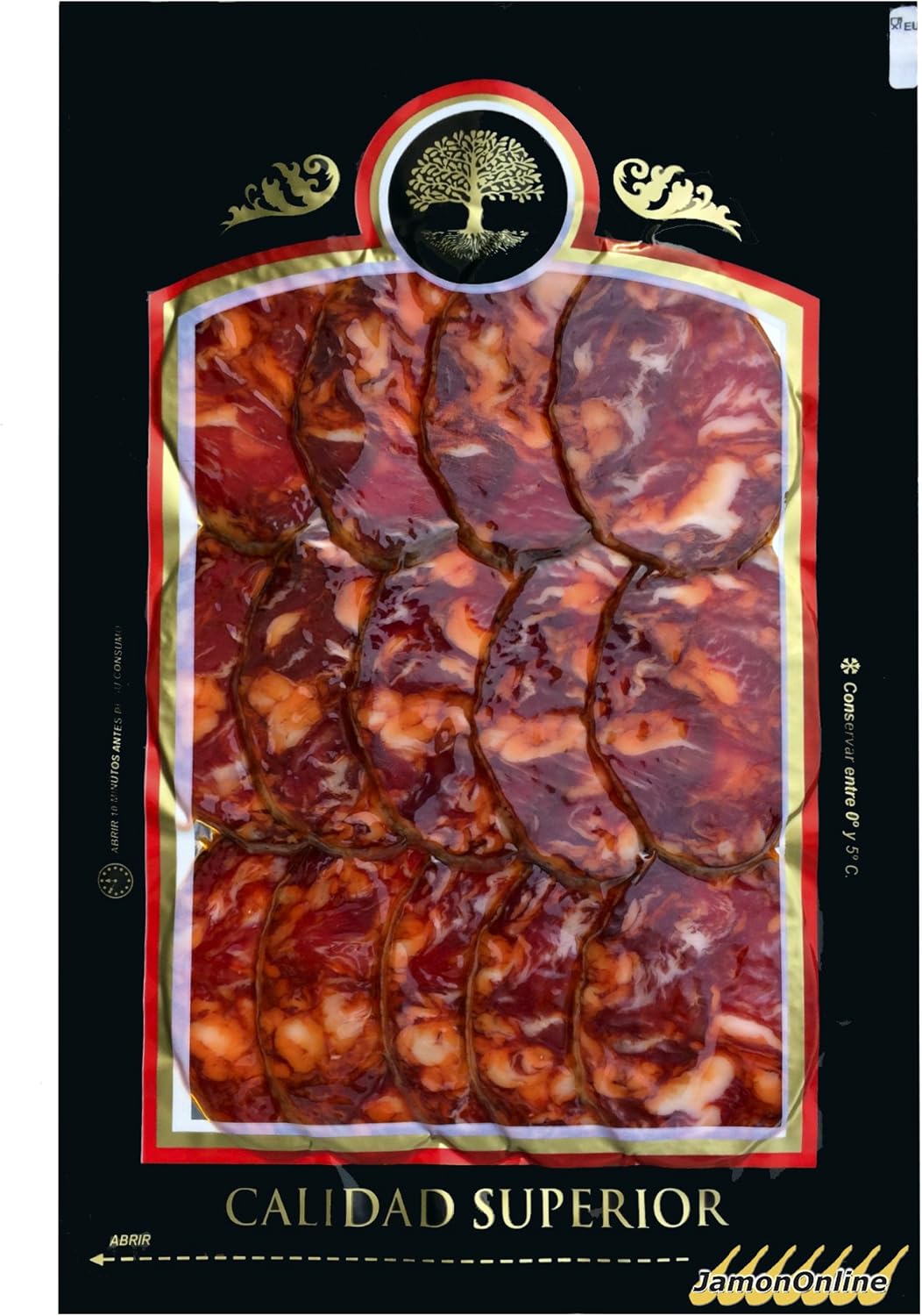 Cesta de Navidad Económica con Jamón Serrano Loncheado, Chorizo Ibérico, Salchichón Ibérico, Vino Señorío de los Llanos Crianza 3/8 y Picos de Pan.