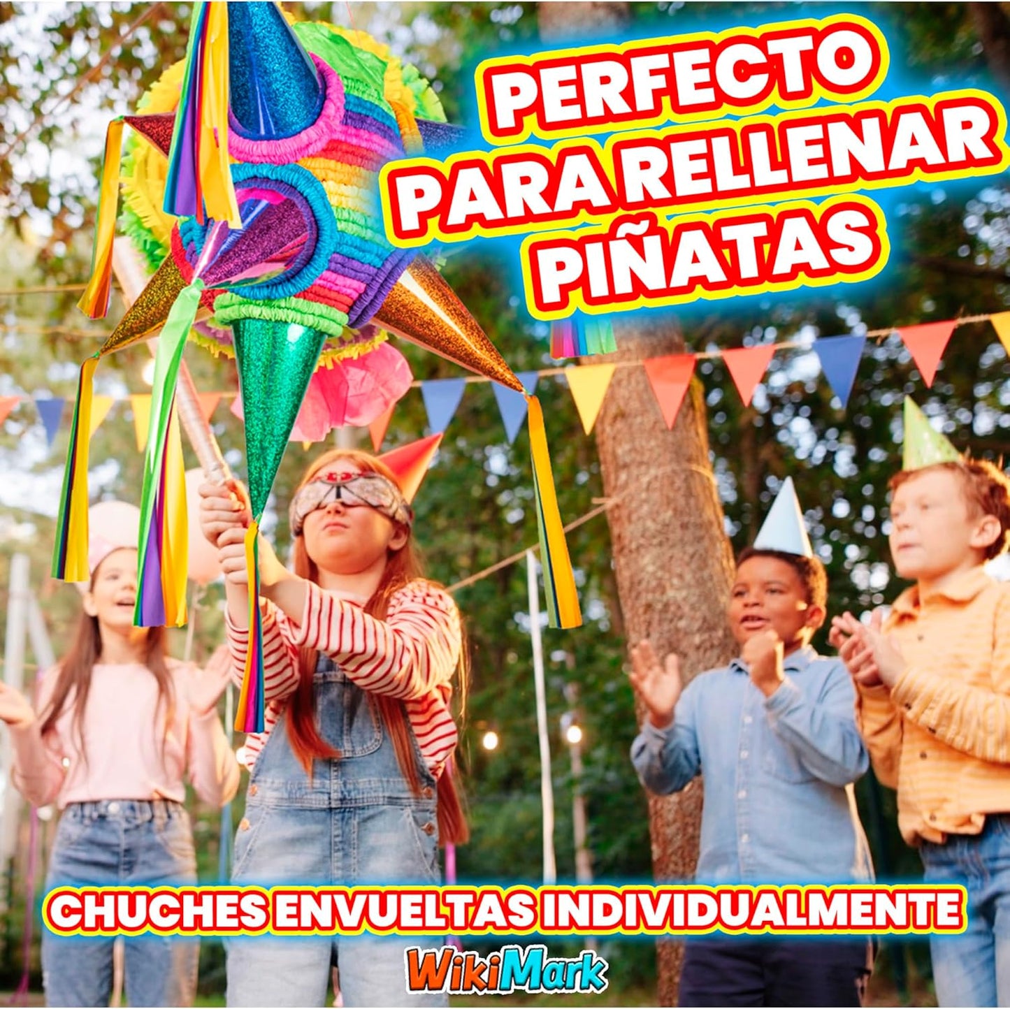 Mega Pack Bolsa 500 gr Chuches Cumpleaños. Chucherias Relleno Piñata. Sin Alérgenos. Bolsa Golosinas Cumpleaños. Pack Caramelos. Relleno Piñatas de Cumples Infantil. 75 Chuches Aprox. WikiMark